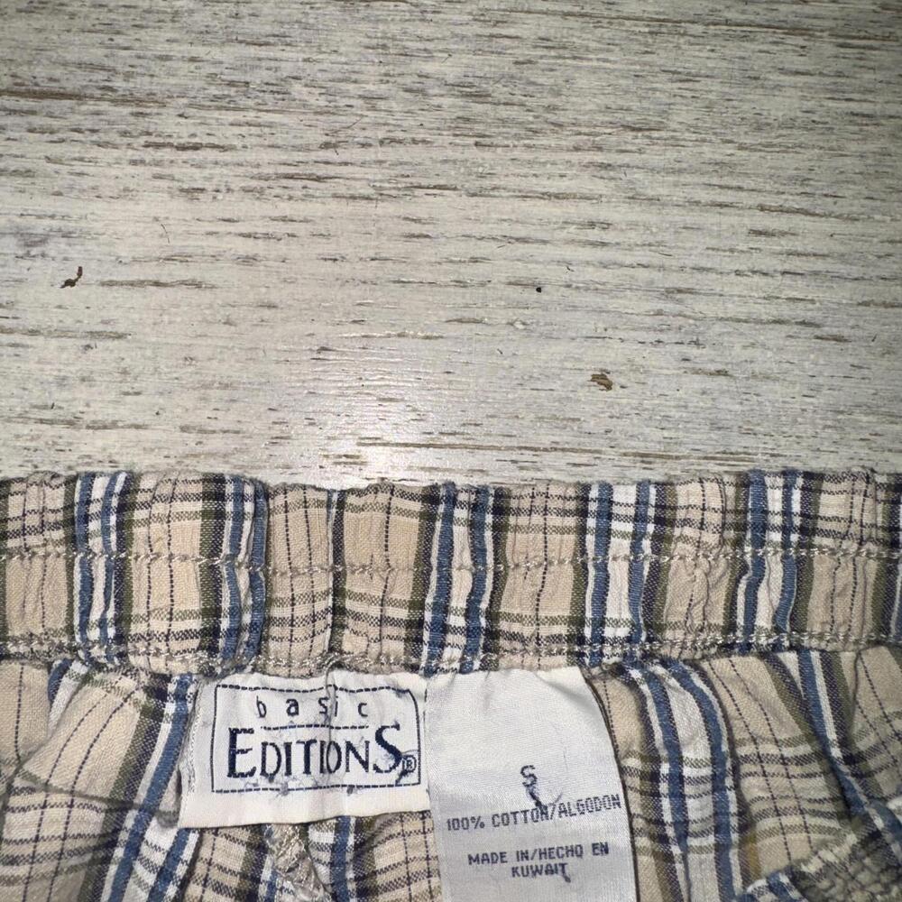 Vintage Euc Basic Edition Navy Tan Plaid Cotton T… - image 6